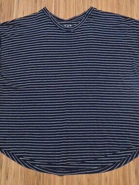 Maurices Navy Blue Striped Crewneck Shirt